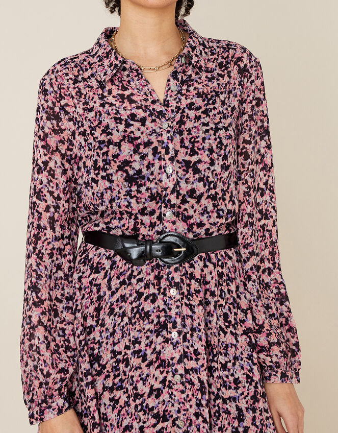 Floral Hanky Hem Shirt Dress, Pink (PINK), large