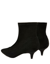 Vixie Ankle Suedette Sock Boots, Black (BLACK), large