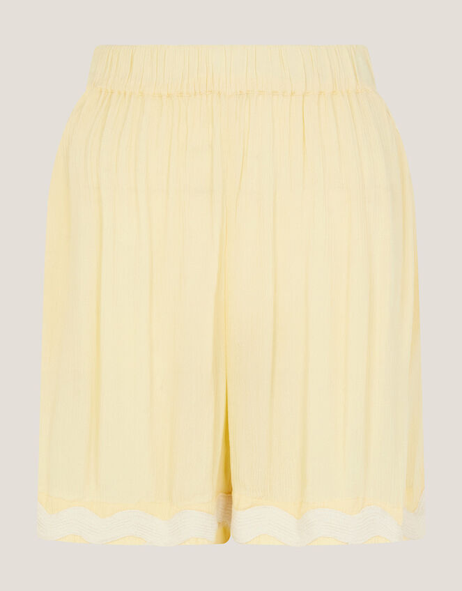 Sienna Ricrac Crinkle Shorts, Yellow (YELLOW), large