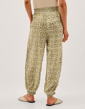 Elma Print Balloon Trousers, Green (KHAKI), large
