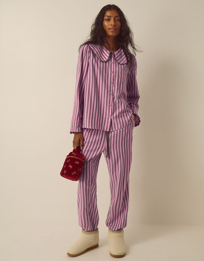 Sylvie Stripe Long Pyjamas Set, Pink (PINK), large