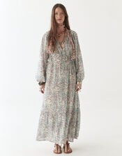 Maison Hotel Flora Long Sleeve Maxi Dress, Blue (BLUE), large