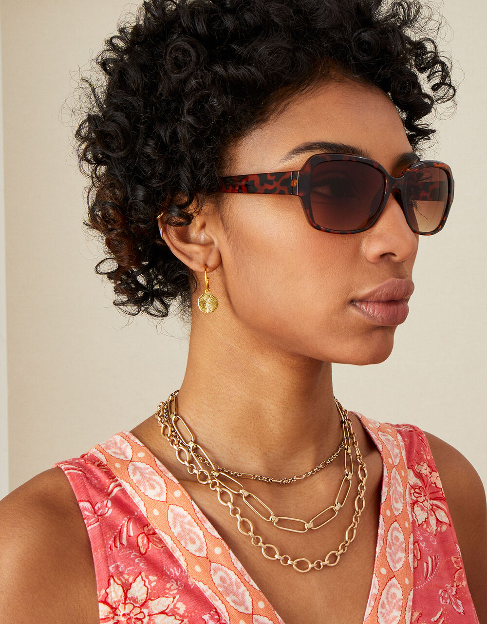 Women Women's Accessories | Wrap Tortoiseshell Sunglasses - CF47134