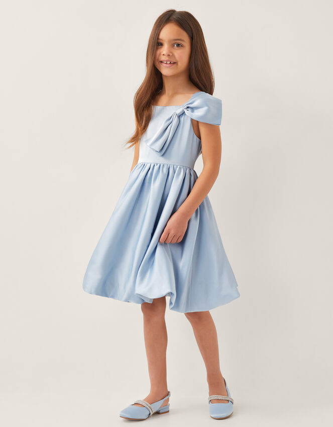 Freya Bow Strap Satin Party Dress, Blue (PALE BLUE), large
