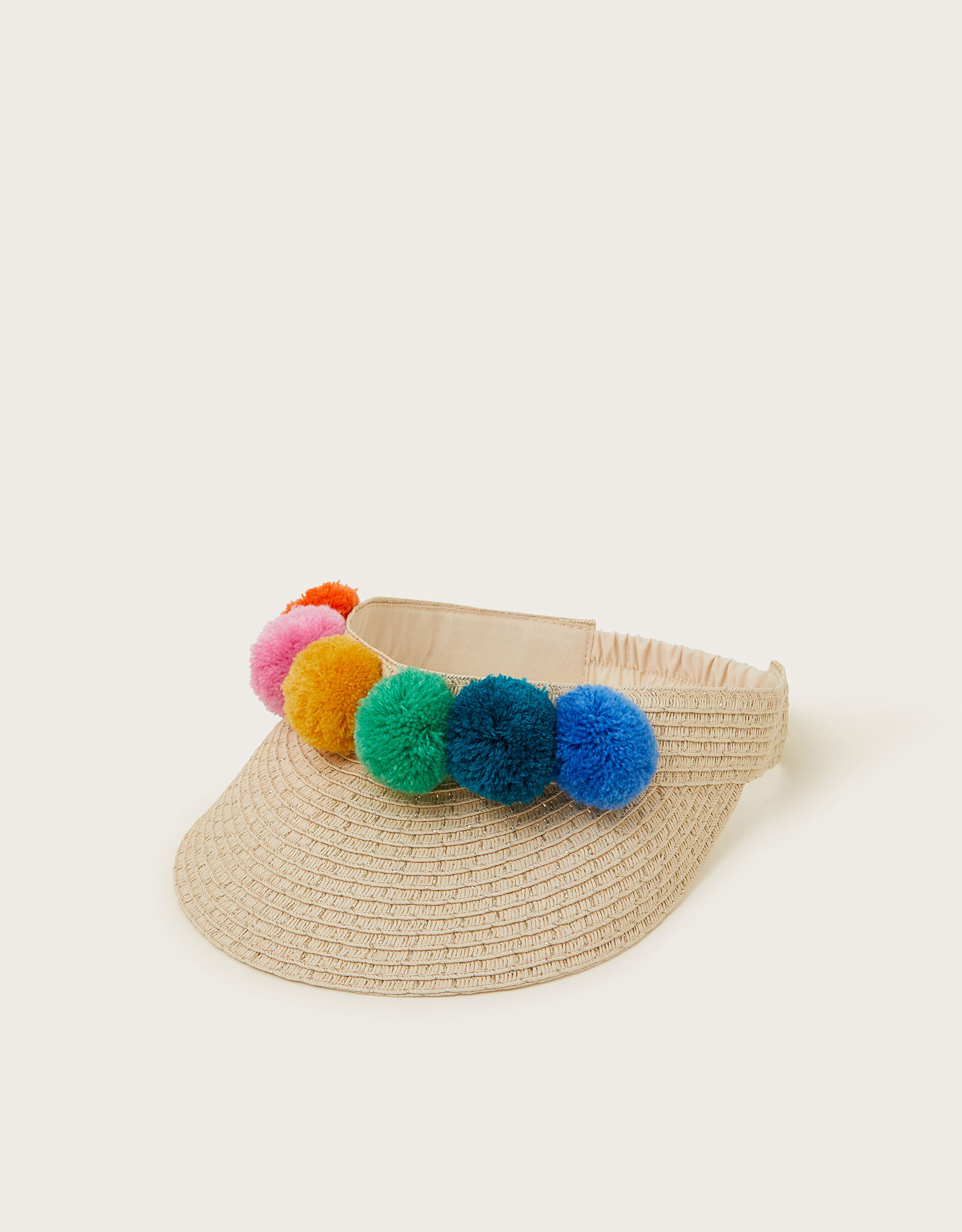 Pom Woven Sun Visor Multi