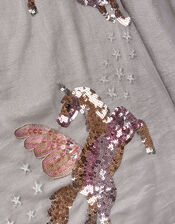 Trapeze Unicorn Dress, Grey (GREY), large
