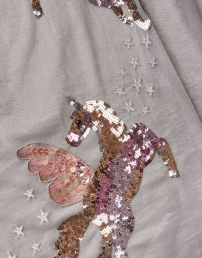 Trapeze Unicorn Dress, Grey (GREY), large