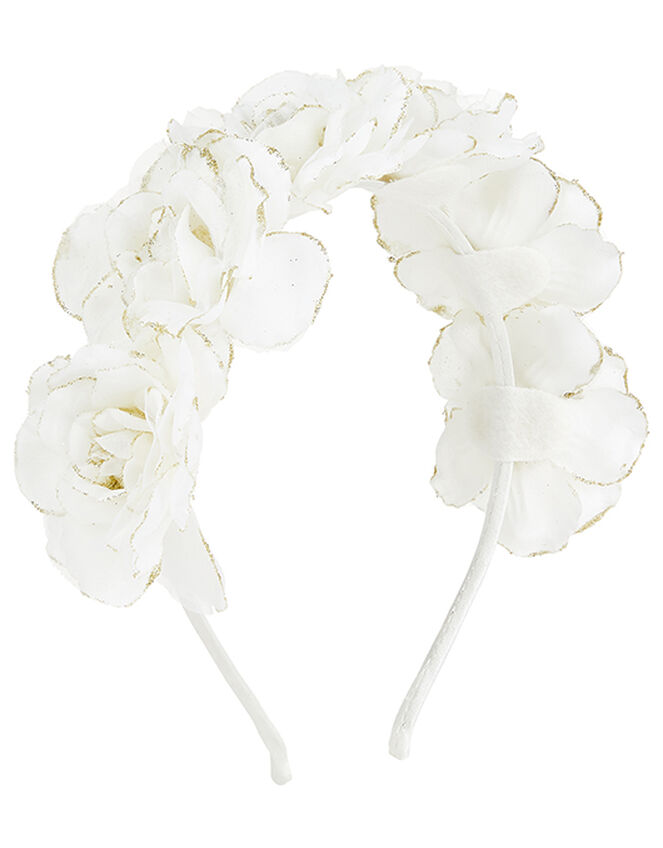 Honey Pearl Shimmer Flower Headband, , large