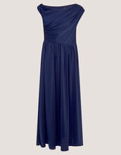 Avery Cowl Neck Prom Dress, Blue (NAVY), large