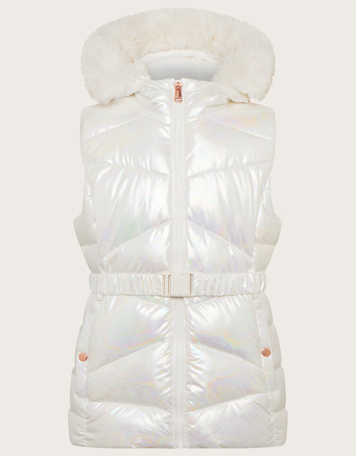 Girls top white gilet