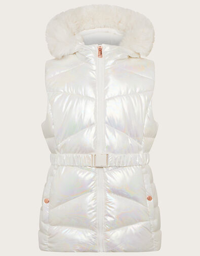Metallic Marble Gilet , Ivory (IVORY), large