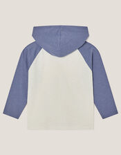 Raglan Stripe Hoodie Top, Ivory (IVORY), large