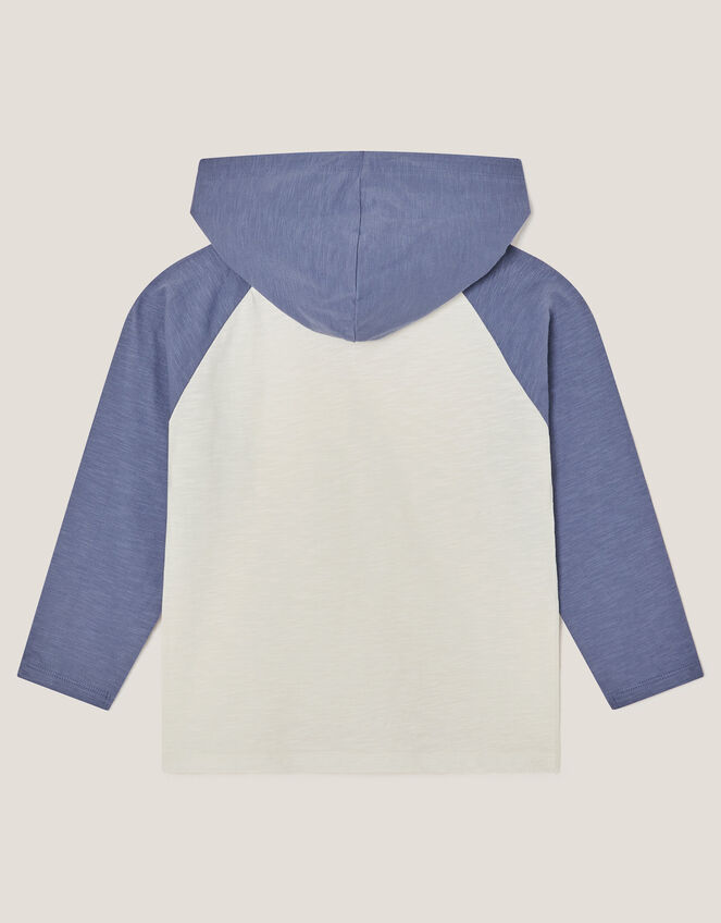 Raglan Stripe Hoodie Top, Ivory (IVORY), large