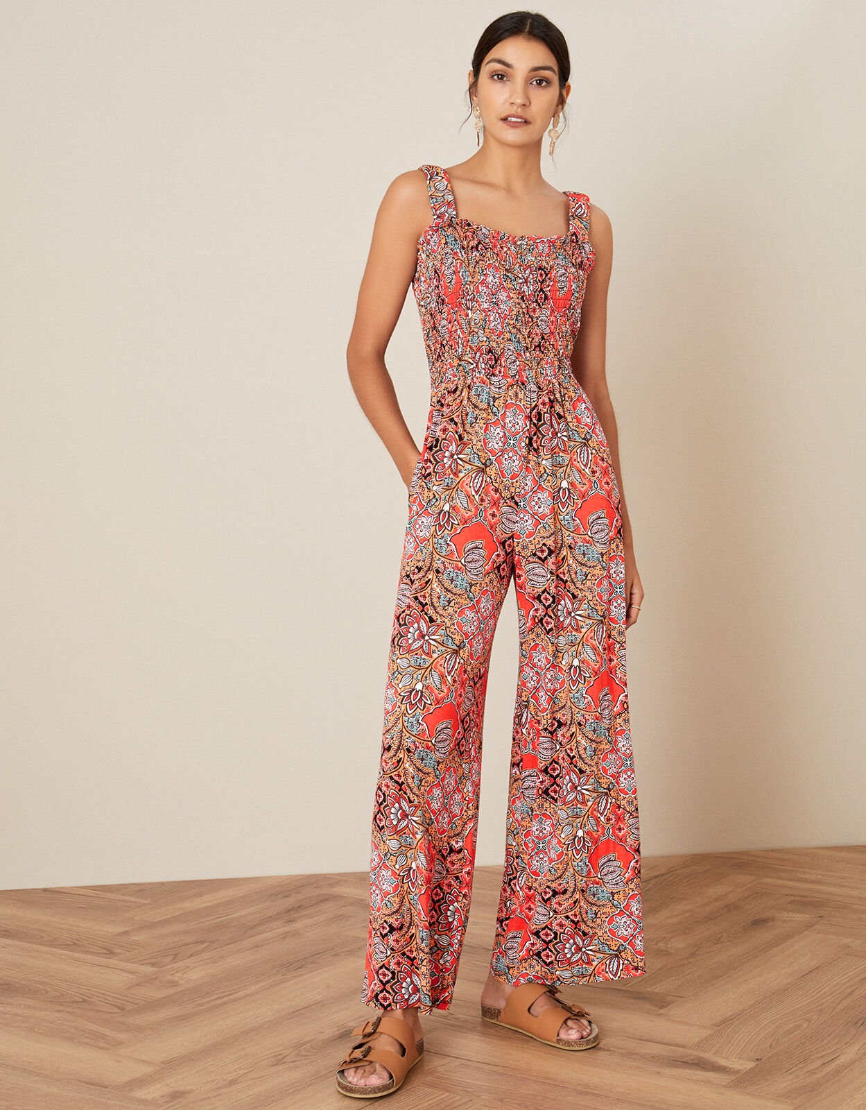 Monsoon orange jumpsuit shop