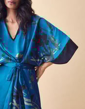 Clemence Lian Floral Print Kimono Dress, Blue (BLUE), large