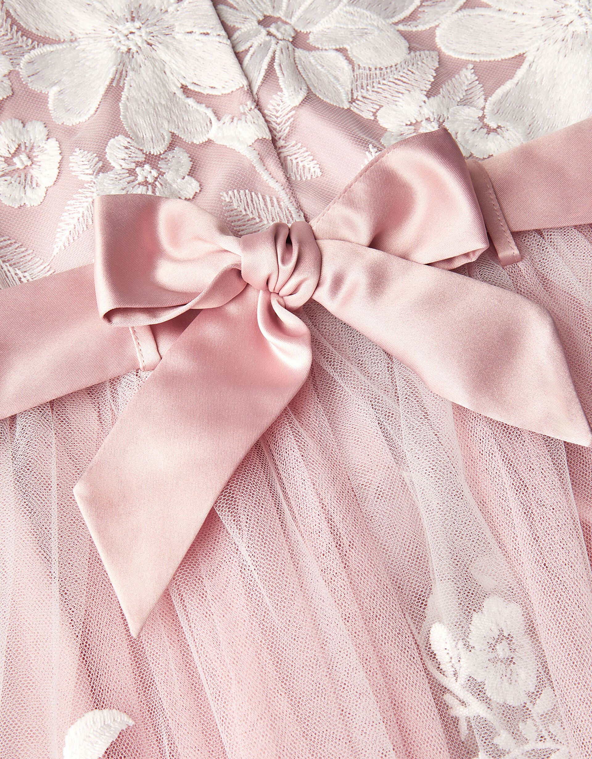 8658 Pink Embroidered Lace Dress
