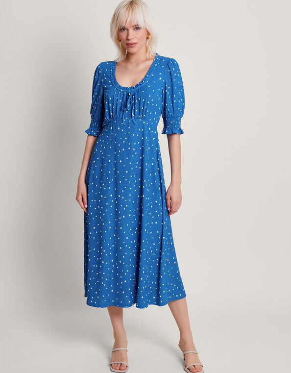 Liza Spot Jersey Dress, Blue (BLUE), large