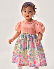 Baby Bunny Print Dress & Knickers Set, Yellow (YELLOW), large