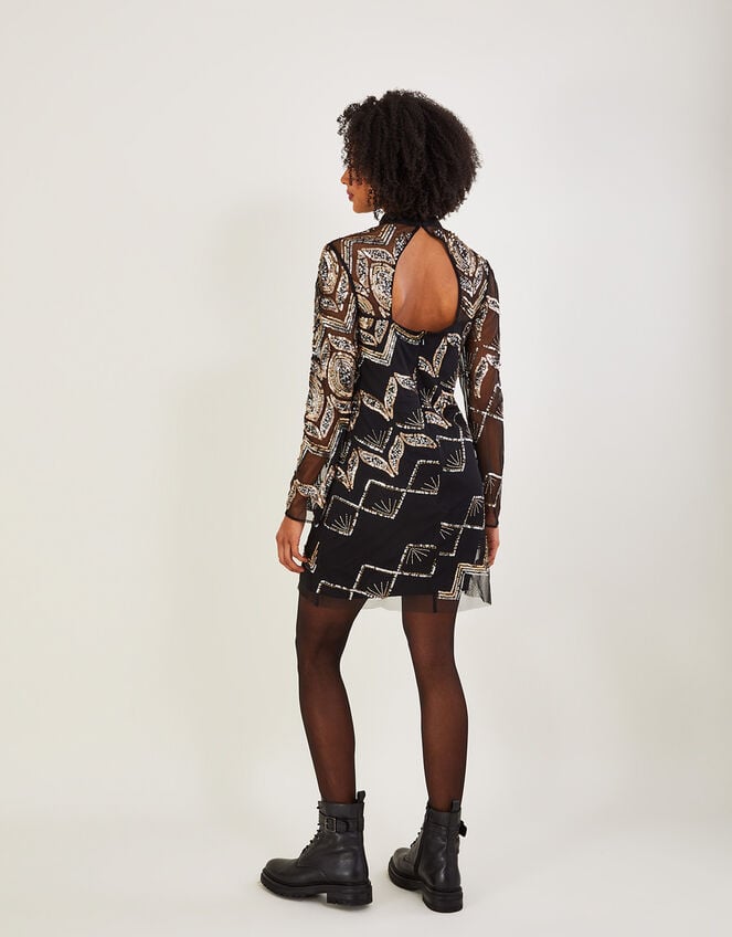 Finnley Embellished Tunic Dress, Black (BLACK), large