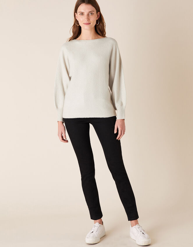 Shimmer Knit Jumper, Silver (SILVER), large