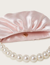 Pearl Strap Satin Party Bag, , large