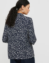 Poppy Floral Print Blazer, Blue (NAVY), large