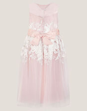 Felicity Floral Embroidered Mesh Dress, Pink (PALE PINK), large
