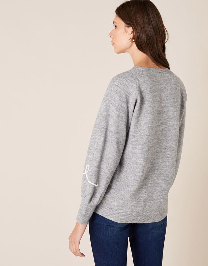 Cornelli Star Knit Jumper, Grey (GREY MARL), large