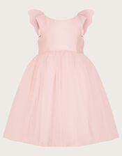 Baby Angel Wing Sleeve Tulle Dress, Pink (PALE PINK), large