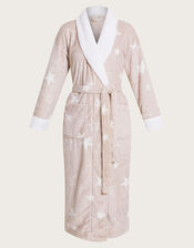 Star Print Dressing Gown, Brown (TAUPE), large