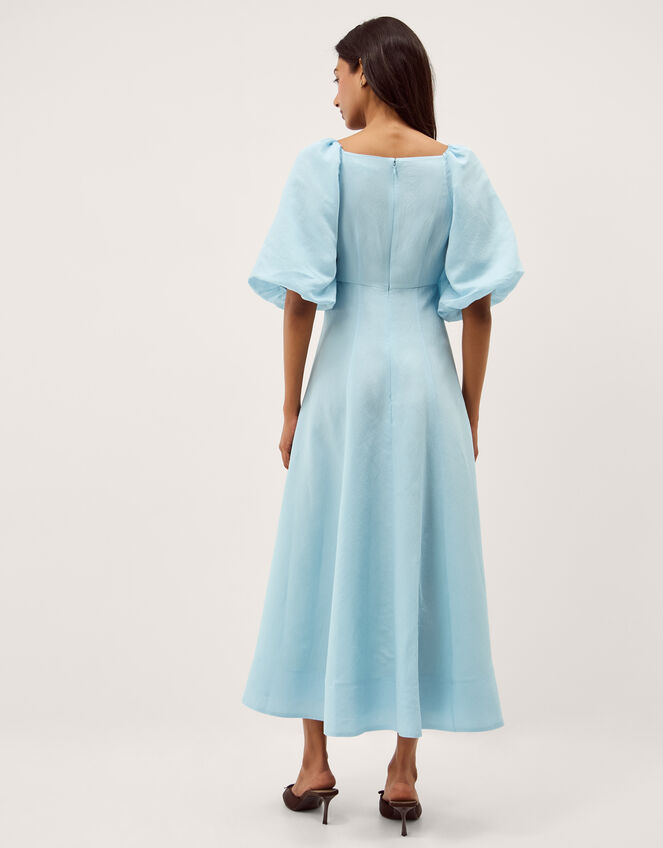 Payton Puff Sleeve Midi Dress Blue