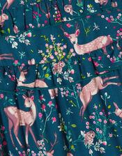 Woodland Print Woven Dress , Teal (TEAL), large