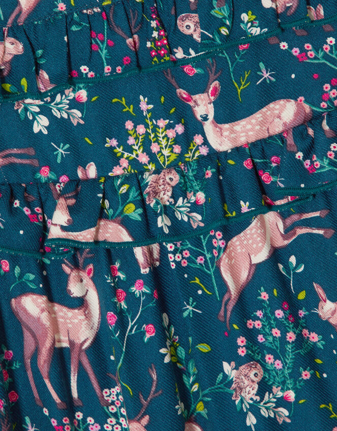 Woodland Print Woven Dress , Teal (TEAL), large