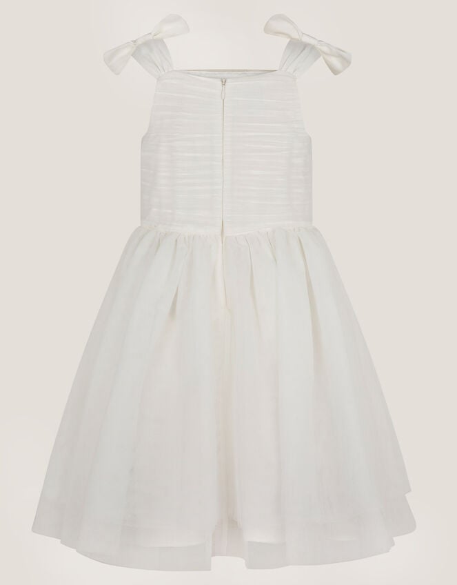 Olivia Pearl Ruched Tulle Dress, Ivory (IVORY), large