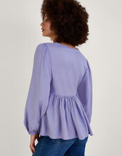 Lucy Lace Plain Top in LENZING™ ECOVERO™ , Purple (LILAC), large