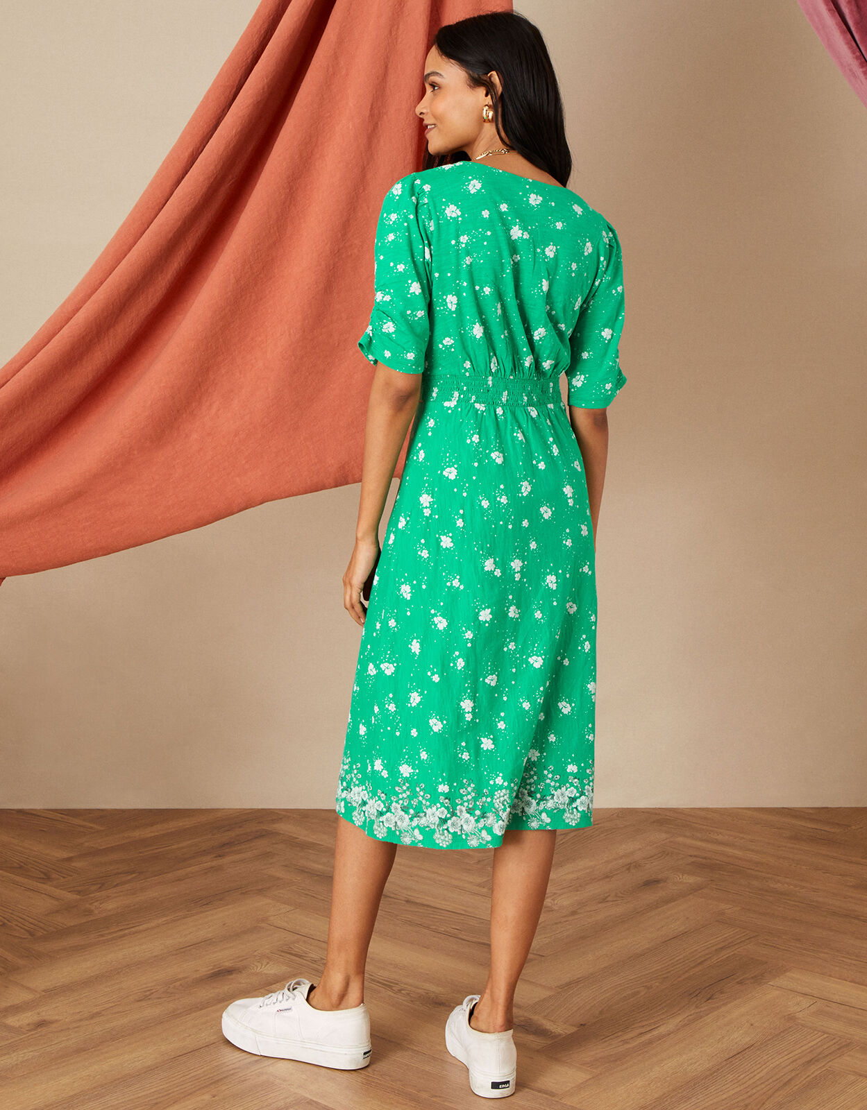All Over Ditsy Jersey Dress Green Summer Dresses Monsoon UK