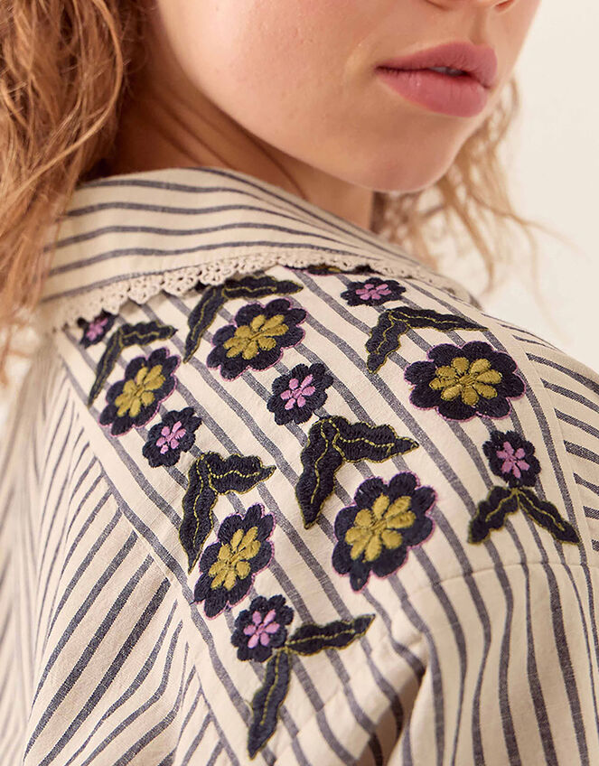 East Katya Tailored Striped Shirt, Multi (MULTI), large