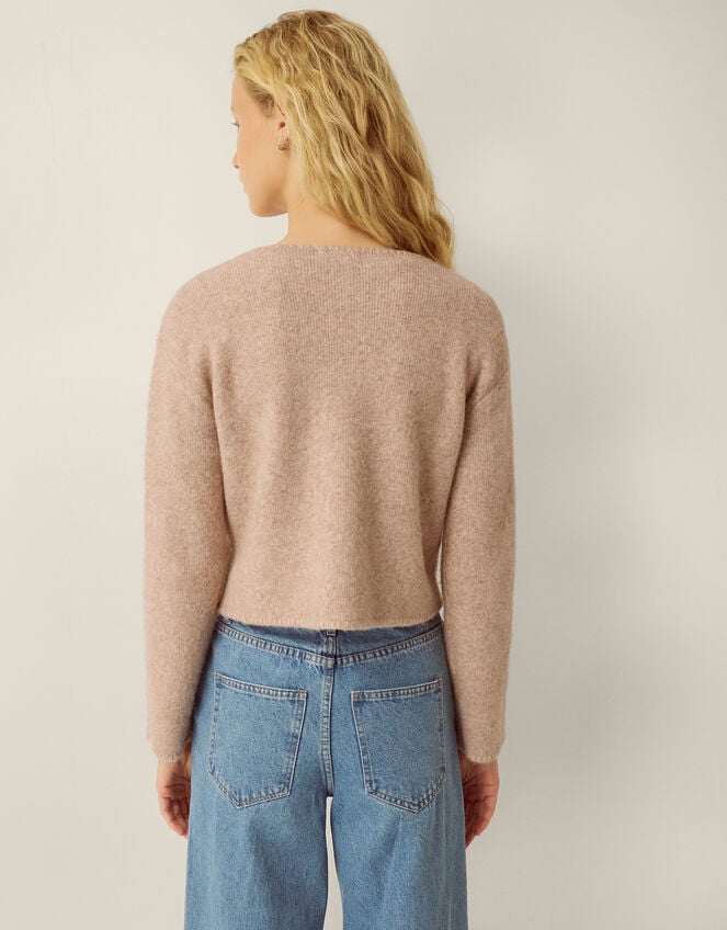 Neve Knot Button Cardigan, Natural (NATURAL), large