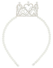 Harriet Pearl and Diamante Crown Headband, , large