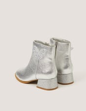 Metallic Butterfly Boots, Silver (SILVER), large