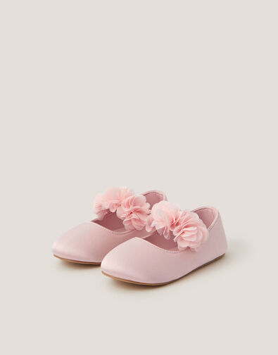 Baby Flower Pom Pom Walker Shoes, Pink (PINK), large