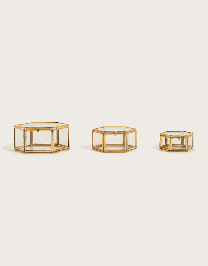 Hexagonal Trinket Boxes Set of Three, , large