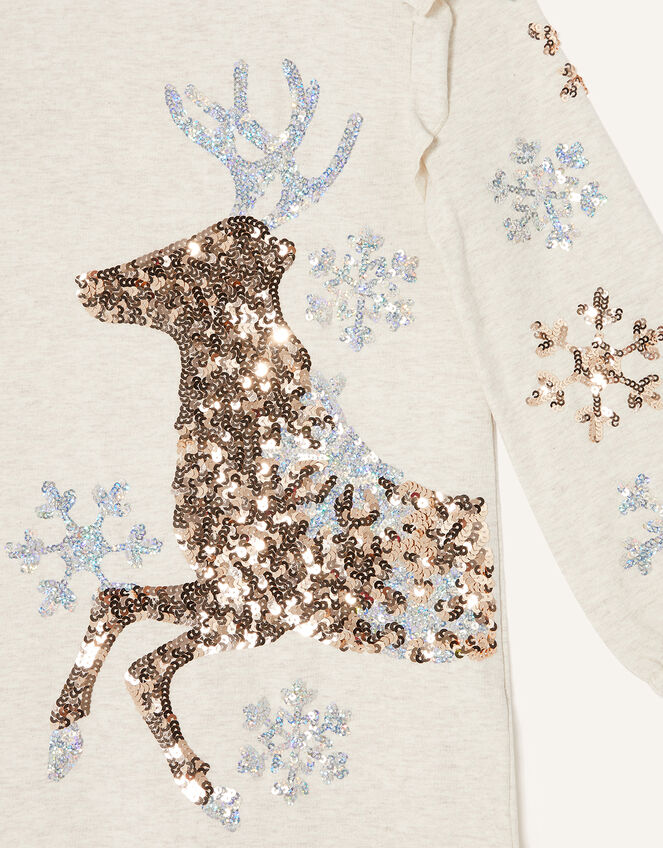 Reindeer Sweat Tunic Top, Camel (OATMEAL), large