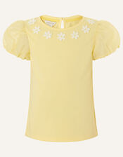 Daisy Organza Top , Yellow (YELLOW), large