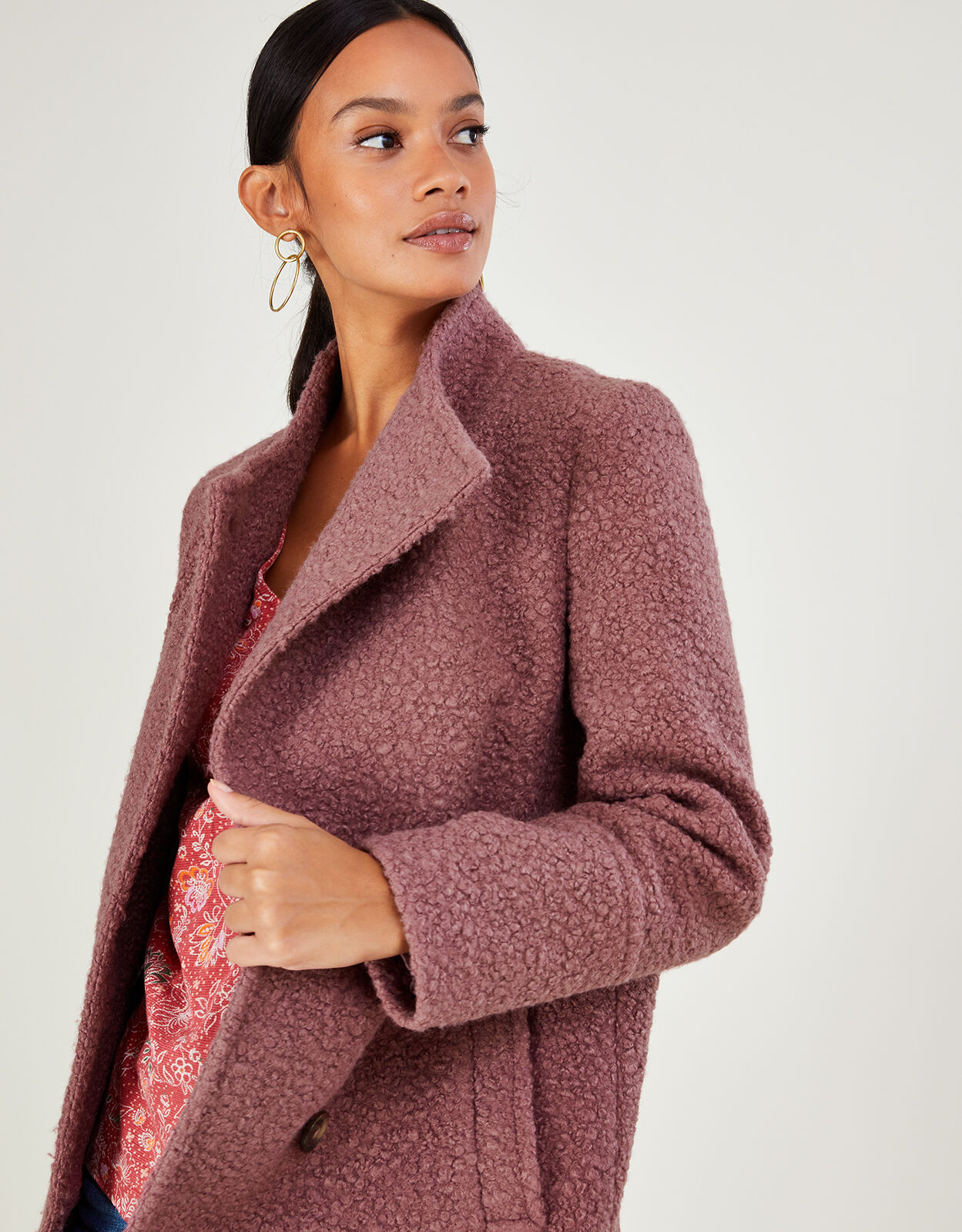 Ladies sales boucle coat