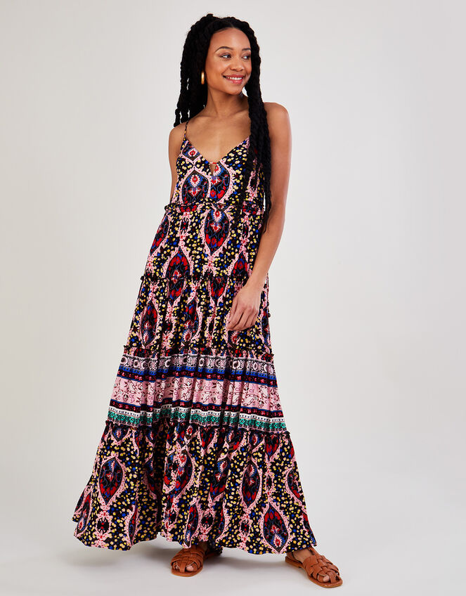 Strappy Print Maxi Dress in LENZING™ ECOVERO™, Multi (MULTI), large