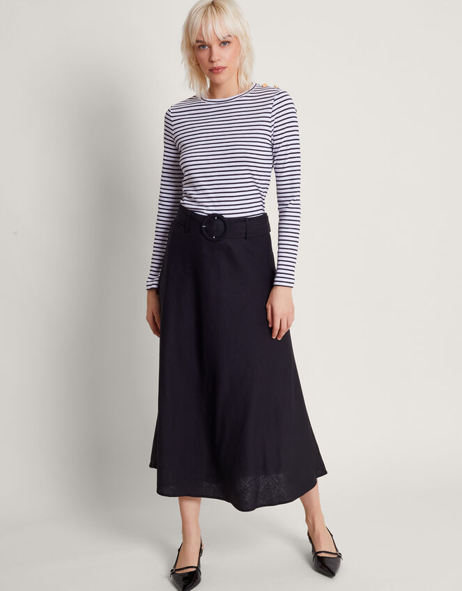 Olive Belted Midi Skirt Black | Skirts | Monsoon UK.