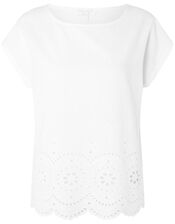 Lila Woven Front Tee in Organic Cotton , Ivory (IVORY), large