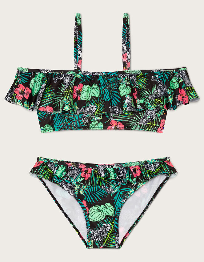 Palm Print Frill Bikini Set, Multi (MULTI), large