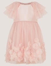 Baby Eden Appliqu&eacute; Rose Tulle Dress, Pink (PINK), large